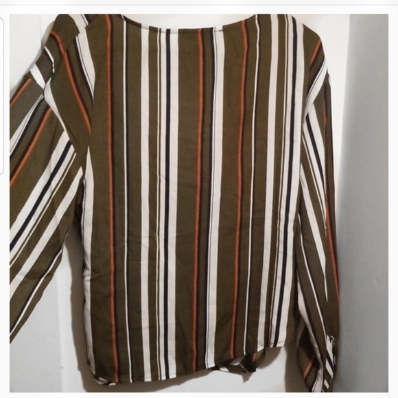 Haute Monde multi colored striped wrap blouse - Picture 2 of 5